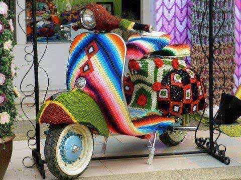 Crocheted scooter