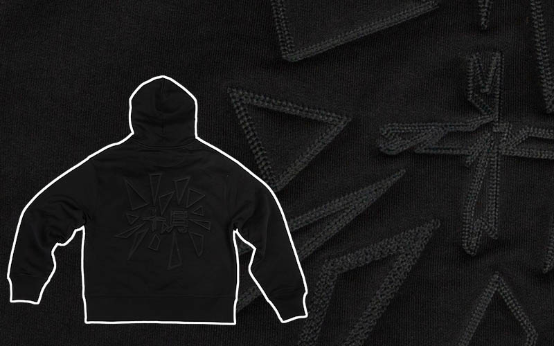 Black on black embroidery
